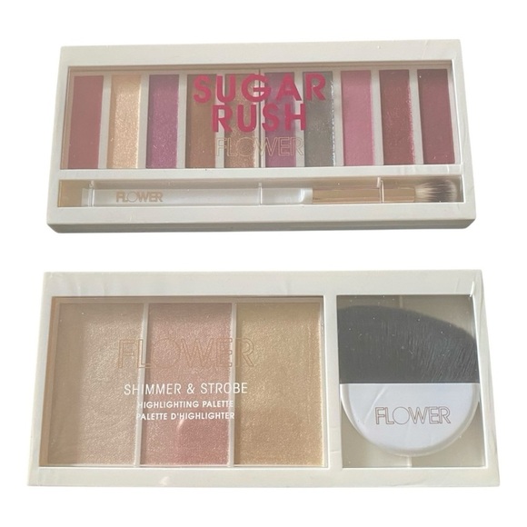 NWT-SUGAR RUSH EYE SHADOW PALETTE & FLOWER BEAUTY HIGHLIGHTING PALETTE - Picture 1 of 5